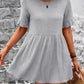 Round Neck Short Sleeve Blouse