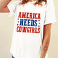 Full Size Letter Graphic Round Neck Short Sleeve T-Shirt