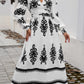 Devine Printed Surplice Lantern Sleeve Midi Dress