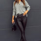 Openwork Button Down Long Sleeve Cardigan