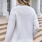 Bow Round Neck Dropped Shoulder Sweater