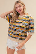 BiBi Multi Color Half Sleeve Sweater *