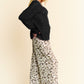 Davi & Dani Star Front Crochet Drop Shoulder Knit Top