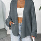 Open Front Dropped Shoulder Cardigan