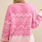 Geometric Drop Shoulder Long Sleeve Sweater