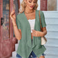 Eyelet Open Front Short Sleeve Cover Up