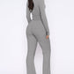 V-Neck Long Sleeve Top and Pants Set