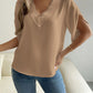 V-Neck Short Sleeve Blouse