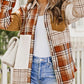 Plaid Button Up Long Sleeve Shacket