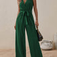 Tied Surplice Sleeveless Wide Leg Jumpsuit