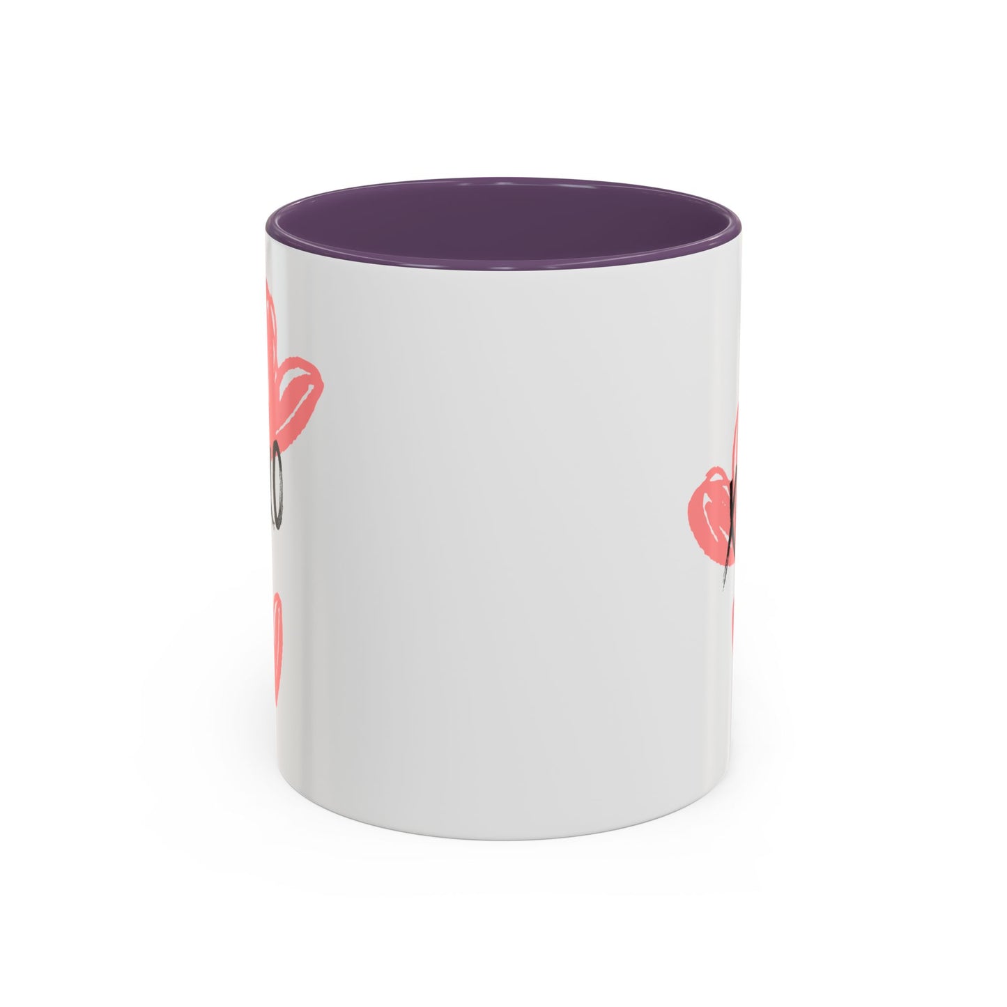 Heart XOXO Accent Coffee Mug (11, 15oz) | Made to Order