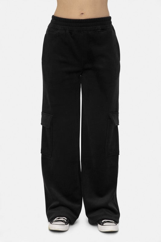 Mono B Elastic Waist Corduroy Cargo Pants *