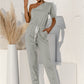 Single Shoulder Short Sleeve Jumpsuit