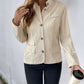 Perfee Button Up Mock Neck Jacket