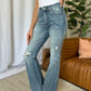 Judy Blue Full Size Medium Rise Tummy Control Destroy Flare Jeans