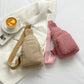 Corduroy Solid Color Crossbody Bag