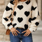 Full Size Fuzzy Heart Dropped Shoulder Sweatshirt