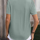 Ruched Square Neck Short Sleeve Blouse