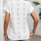 Openwork V-Neck Short Sleeve T-Shirt