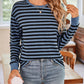 Striped Round Neck Long Sleeve T-Shirt