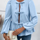 Peplum Tied Long Sleeve Blouse