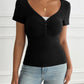 Devine Decorative Button Short Sleeve T-Shirt