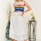 ADORA Elastic Waist Lace Midi Skirt