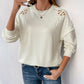 Perfee Cutout Round Neck Long Sleeve Sweatshirt