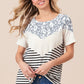 BiBi Printed Color Block Short Sleeve T-Shirt - Brand BiBi