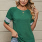 Striped Round Neck Short Sleeve T-Shirt