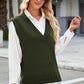 Side Slit V-Neck Sweater Vest