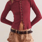 Ribbed Round Neck Long Sleeve Top