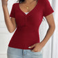 Devine Decorative Button Short Sleeve T-Shirt