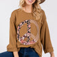 SAGE + FIG Floral Peace Patch Round Neck Top