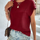 Textured Round Neck Short Sleeve Top