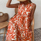 Printed Notched Sleeveless Mini Dress
