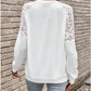 Lace Detail V-Neck Long Sleeve Top