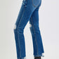 RISEN Full Size High Rise Distressed Crop Straight Jeans