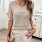 Round Neck Half Sleeve Knit Top