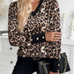 Leopard V-Neck Long Sleeve T-Shirt