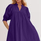 Oh Frill Notched Puff Sleeve Babydoll Mini Dress