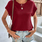 Textured Round Neck Short Sleeve Top