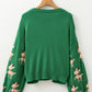 Reindeer Round Neck Drop Shoulder Sweater