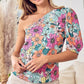 BiBi Floral Puff Sleeve One Shoulder Top - Brand BiBi