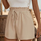 Tied Elastic Waist Shorts with Pockets