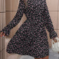 Floral Tie Front Long Sleeve Dress