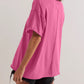Lovelet Exposed Seam Round Neck Half Sleeve T-Shirt