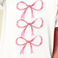 Bow Graphic Round Neck Short Sleeve T-Shirt
