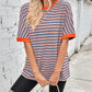 Lovelet Striped Round Neck Half Sleeve T-Shirt