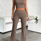 Devine Ribbed Round Neck Tank and Pants Set